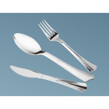 Popular Style Plastic Cutlery in Stainless Silver Coated Color